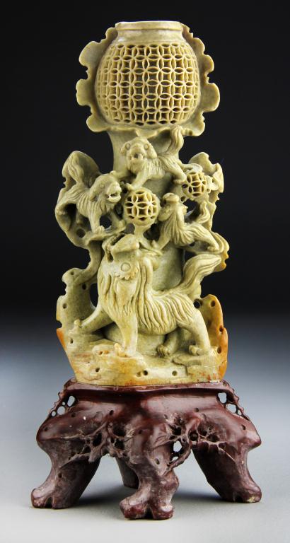 Large Chinese Soapstone Carving