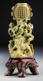 Large Chinese Soapstone Carvin