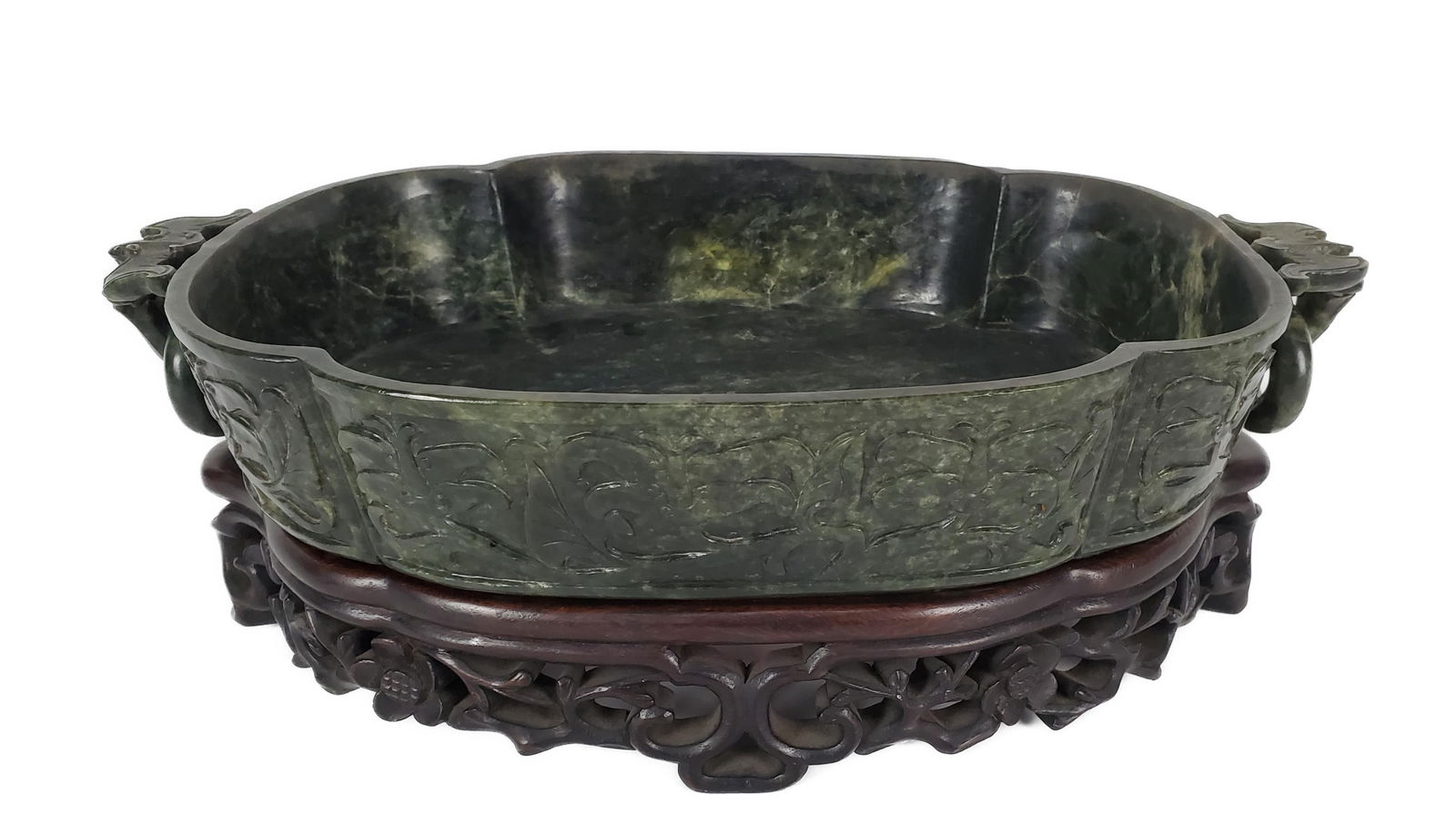 LARGE CHINESE SPINACH JADE MARRIAGE