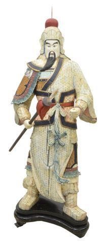 LARGE CHINESE TILED BONE FIGURE,