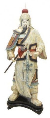 LARGE CHINESE TILED BONE FIGUR