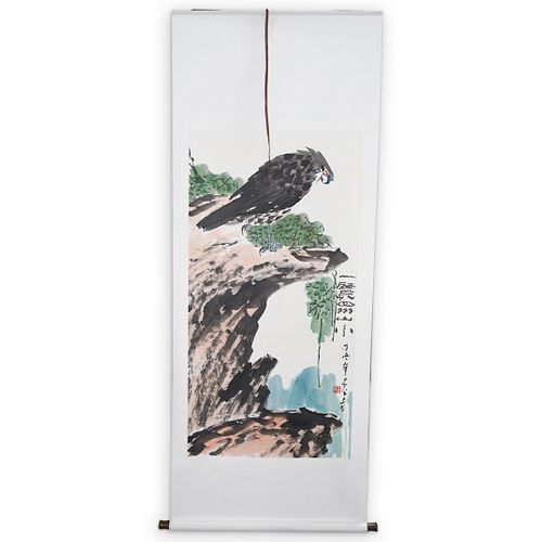 LARGE CHINESE WATERCOLOR AND INK