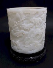 LARGE CHINESE WHITE JADE BRUSH