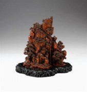 Large Chinese wood mountain bo