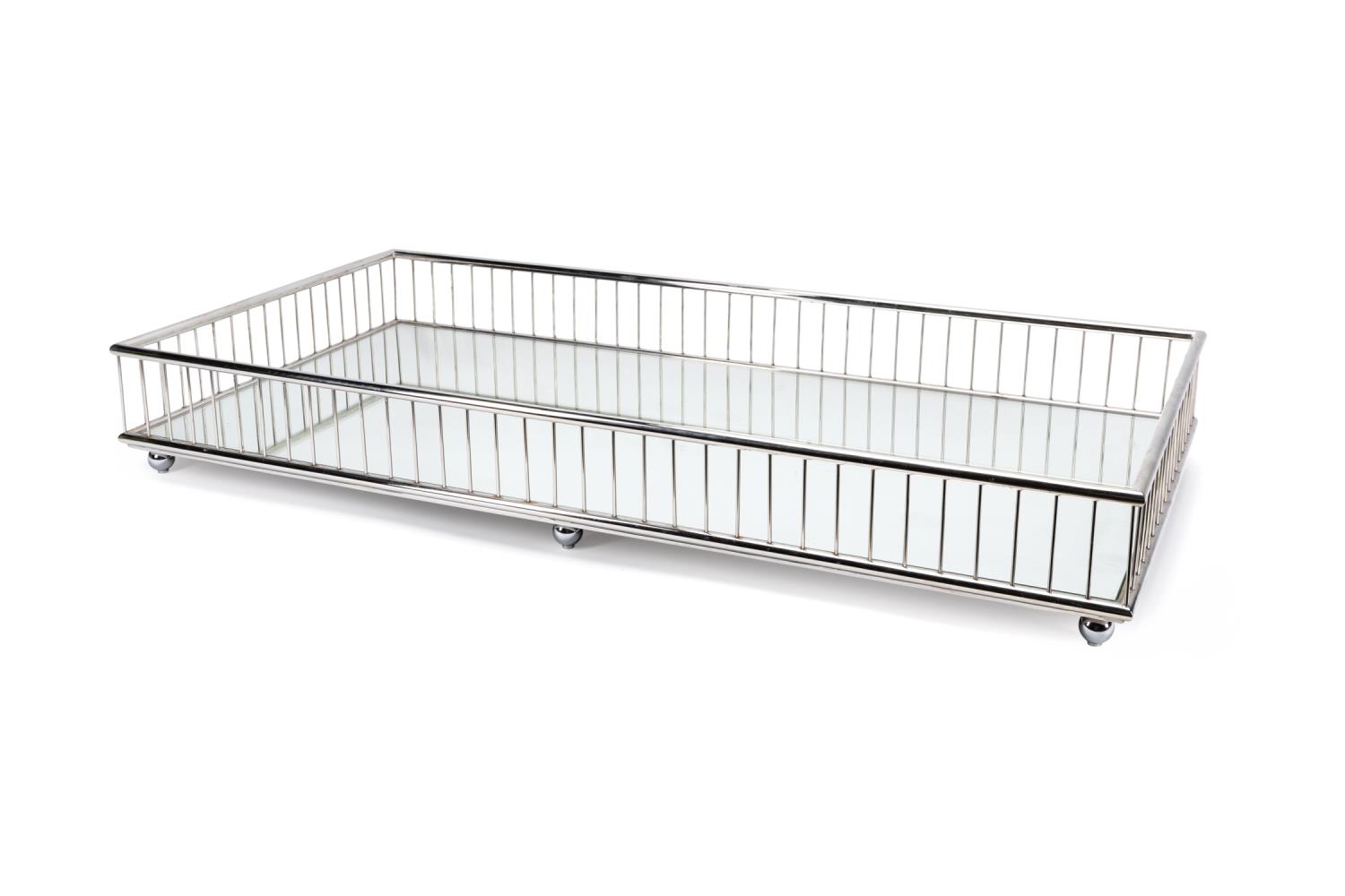 LARGE CHROME PLATED MIRRORED