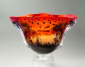 LARGE CHUCK BOUX ART GLASS VAS