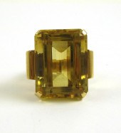 LARGE CITRINE AND FOURTEEN KAR