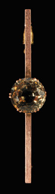 Large citrine stick pin, round