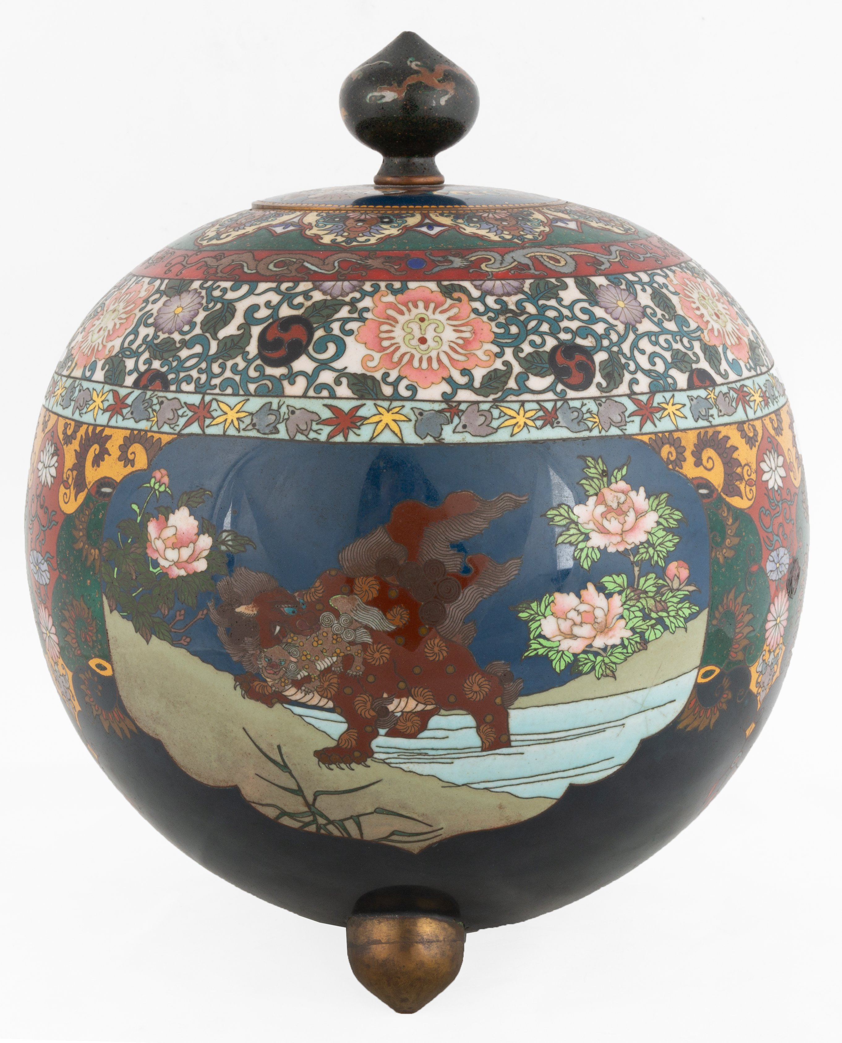 LARGE CLOISONNé COVERED JAR Large