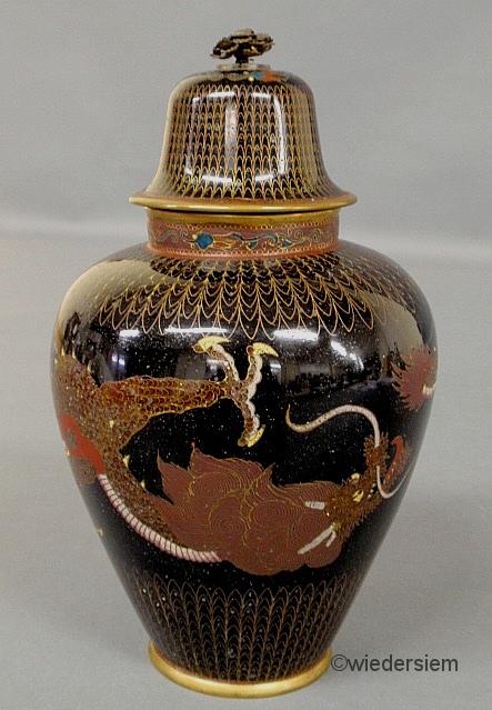 Large cloisonné covered urn 19th c.