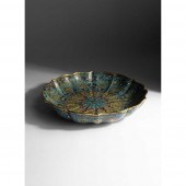 LARGE CLOISONNÉ ENAMEL FOLIATE