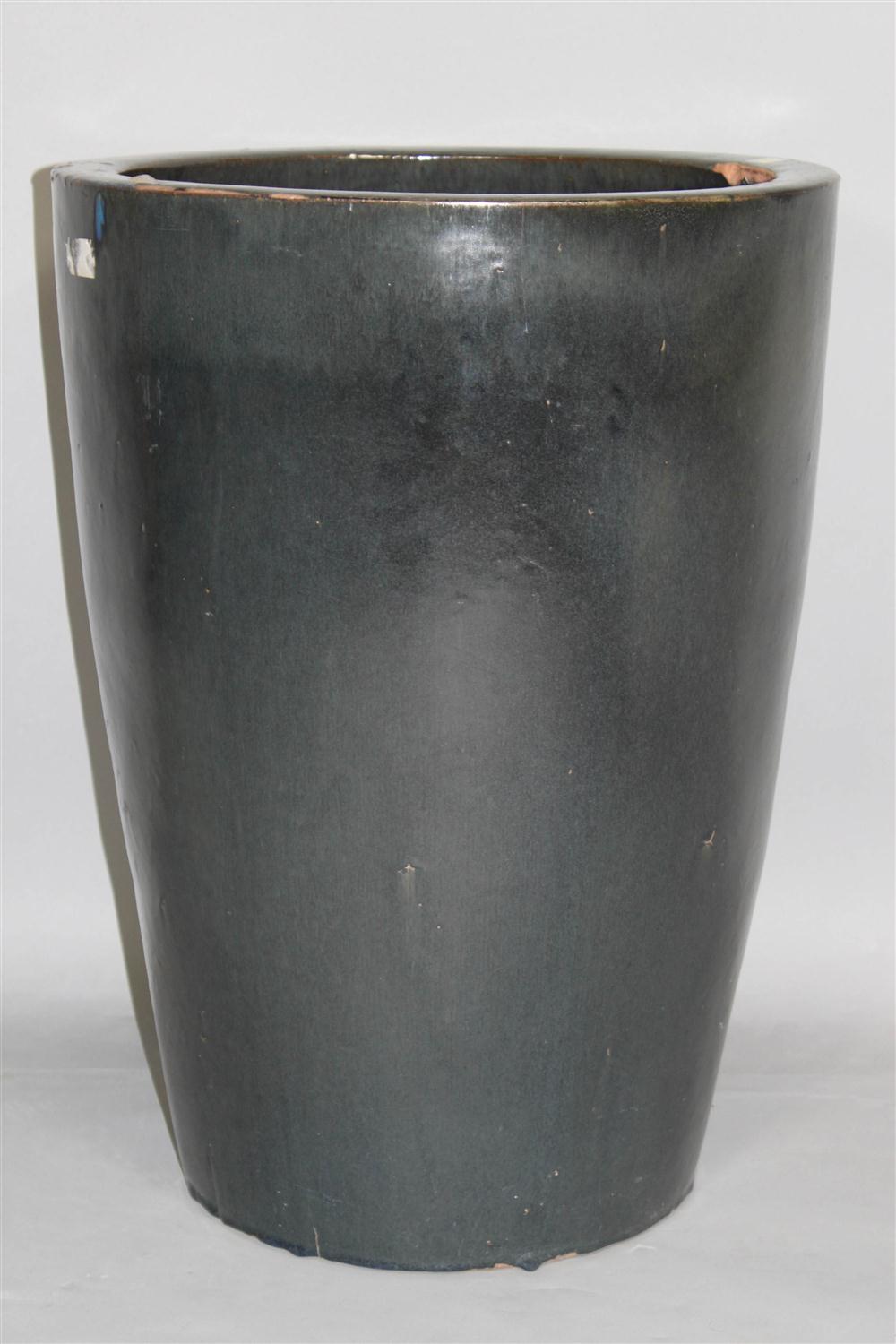 LARGE COBALT BLUE GLAZED POT