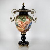 LARGE COBALT SCENIC-DECORATED