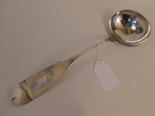 LARGE COIN SILVER LADLE -