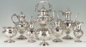 LARGE COIN SILVER TEA SERVICE,