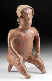 LARGE COLIMA POTTERY SEATED MA