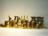 Large collection of brassware