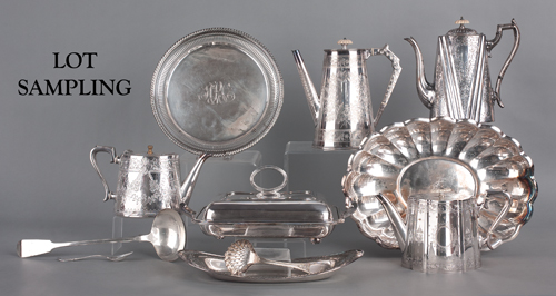 Large collection of silver plate. ?