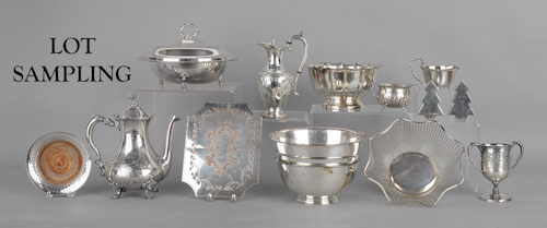 Large collection of silver plate. ?