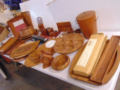 LARGE COLLECTION TEAK BOWLS, B