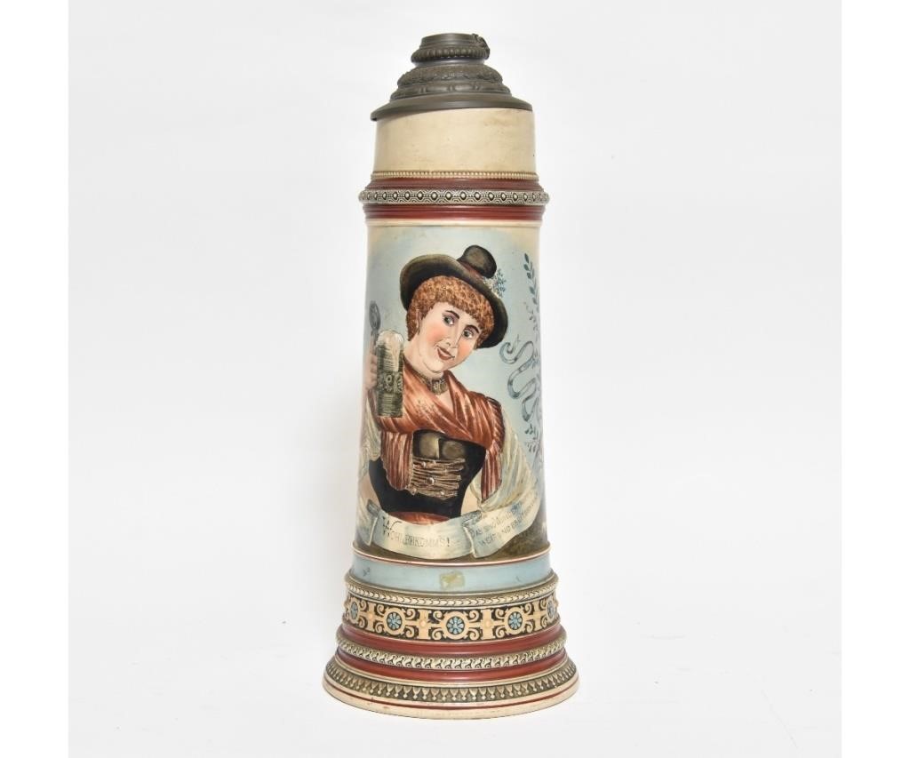 Large, colorful German stein "Wohl,