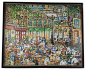 LARGE CONTEMPORARY OIL ON CANV