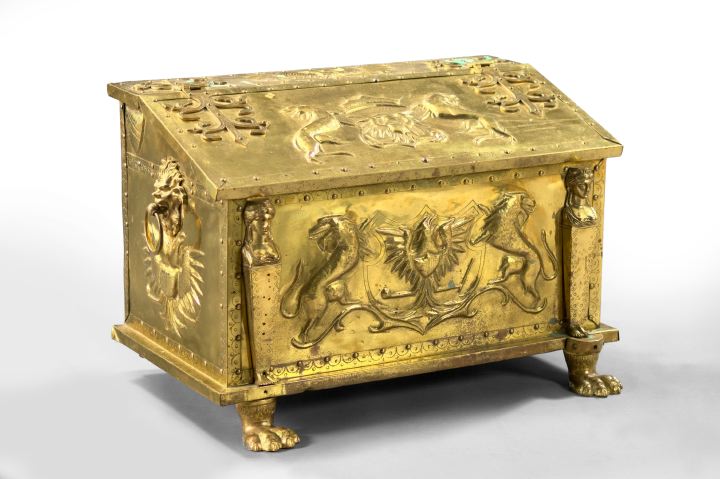 Large Continental Embossed Brass