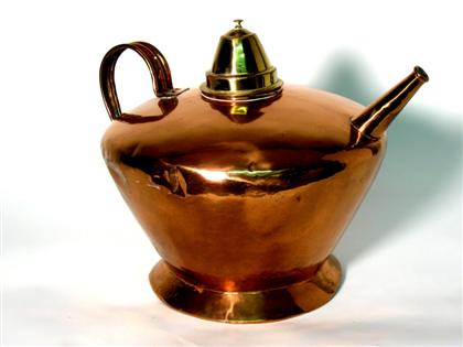 Large copper and brass tea kettle