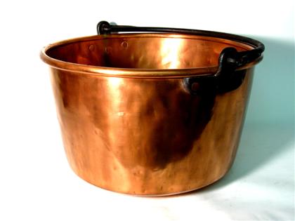 Large copper apple butter kettle