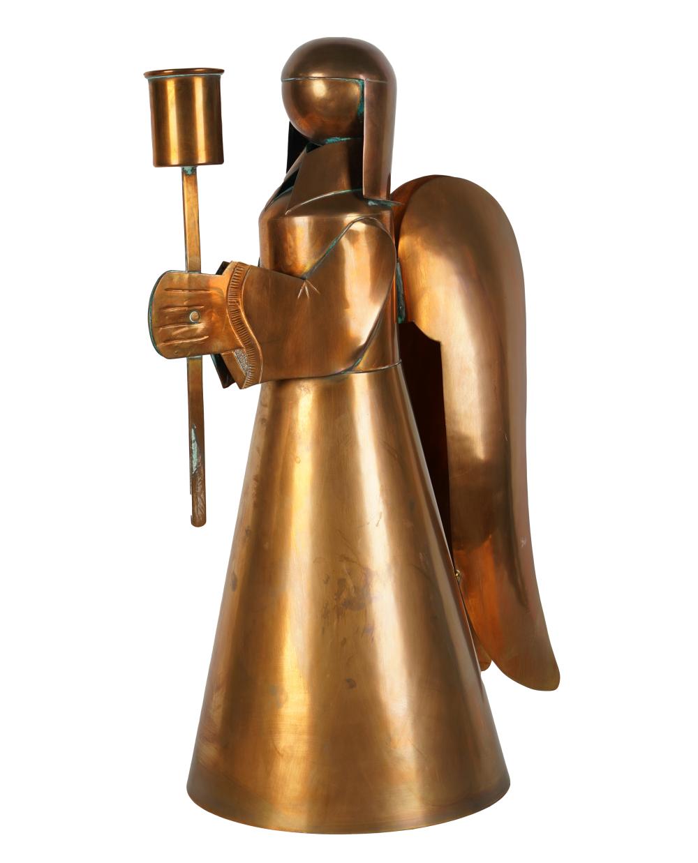 LARGE COPPER FIGURAL CANDLE