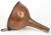 LARGE COPPER FUNNEL, 18TH C.La