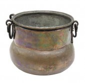 LARGE COPPER & IRON CAULDRONLa