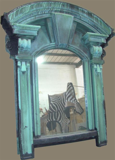 LARGE COPPER PATINATED METAL FRAMED