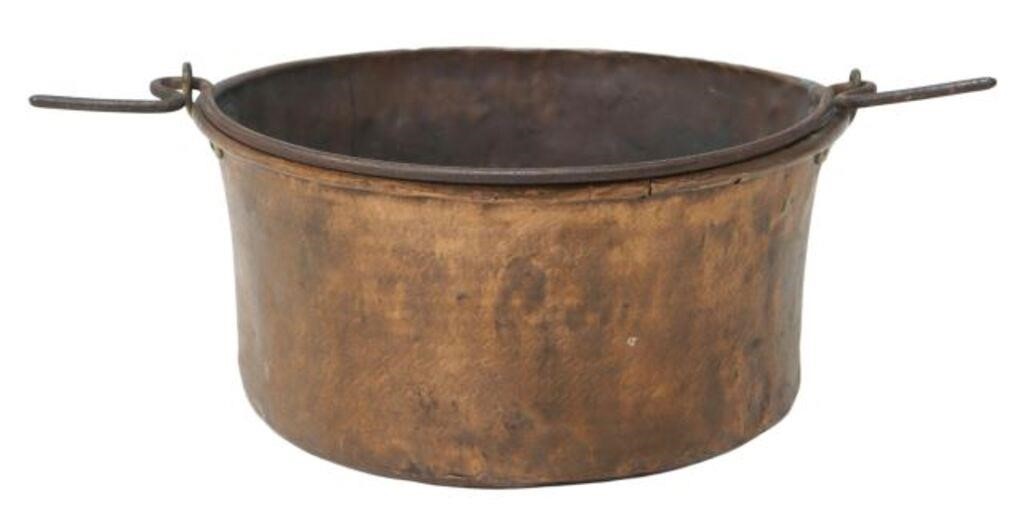 LARGE COPPER POT WITH IRON