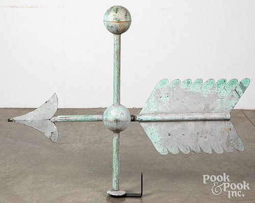 LARGE COPPER WEATHERVANE ARROW,