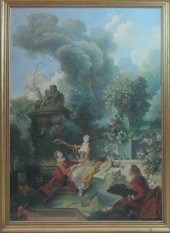 LARGE COURTING SCENE, OIL ON C