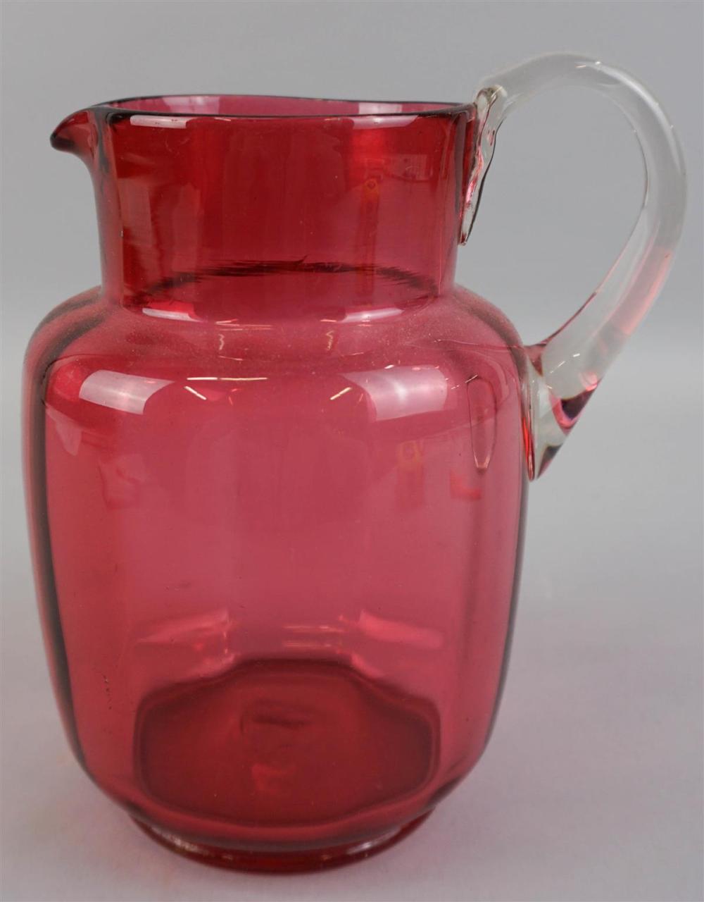LARGE CRANBERRY GLASS PITCHER