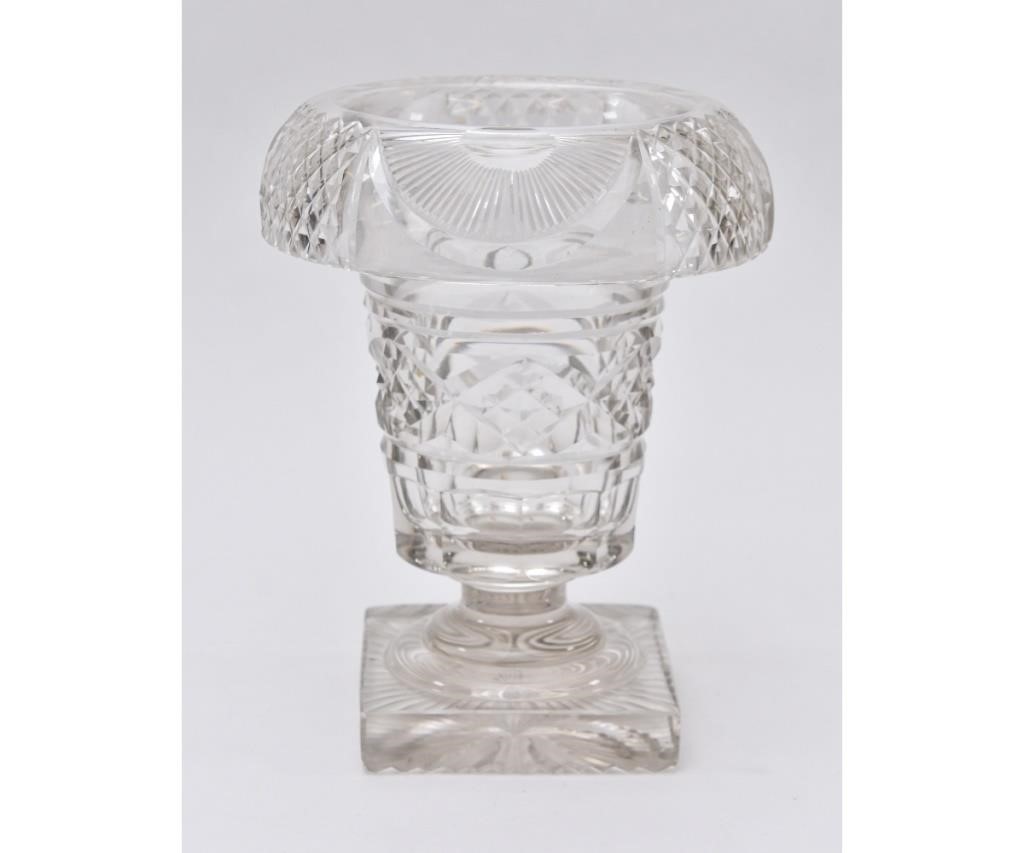 Large crystal vase, circa 1890 12"h
