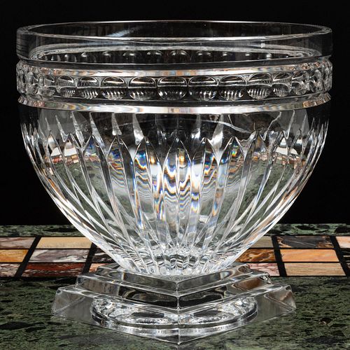 LARGE CUT GLASS FOOTED BOWL8 1/8