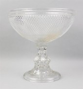 LARGE CUT GLASS PEDESTAL CENTE