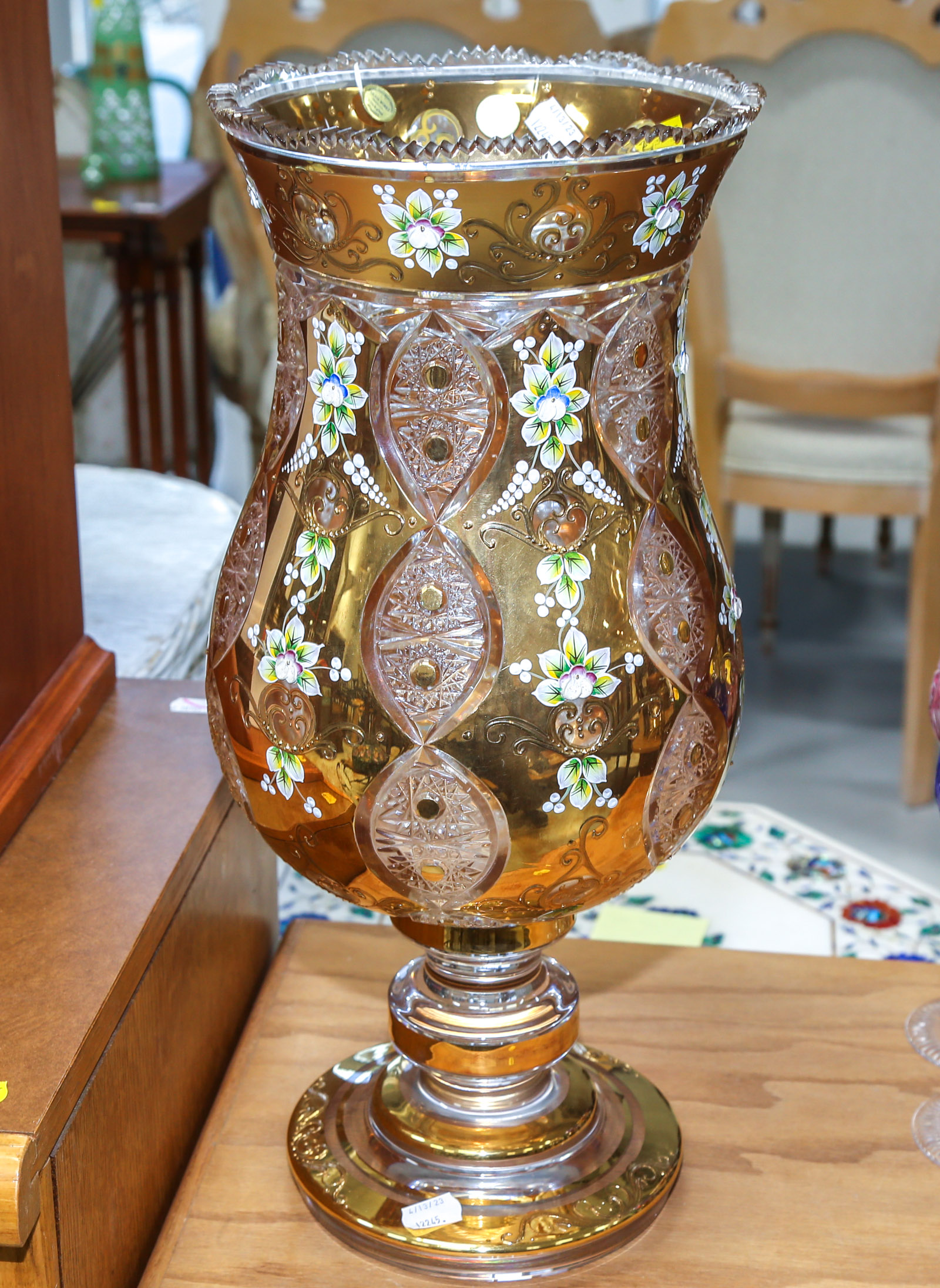 LARGE CZECH GLASS VASE (Ocesek) 3rd