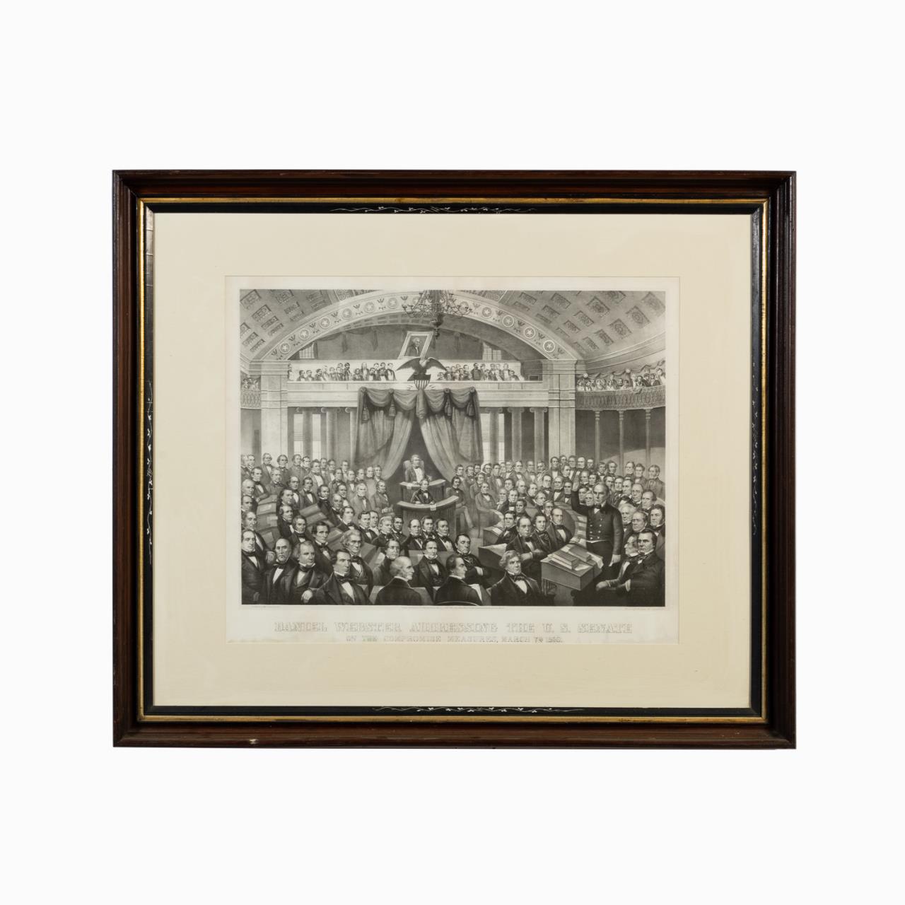 LARGE DANIEL WEBSTER FRAMED