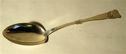 Large Danish silver stuffing spoon