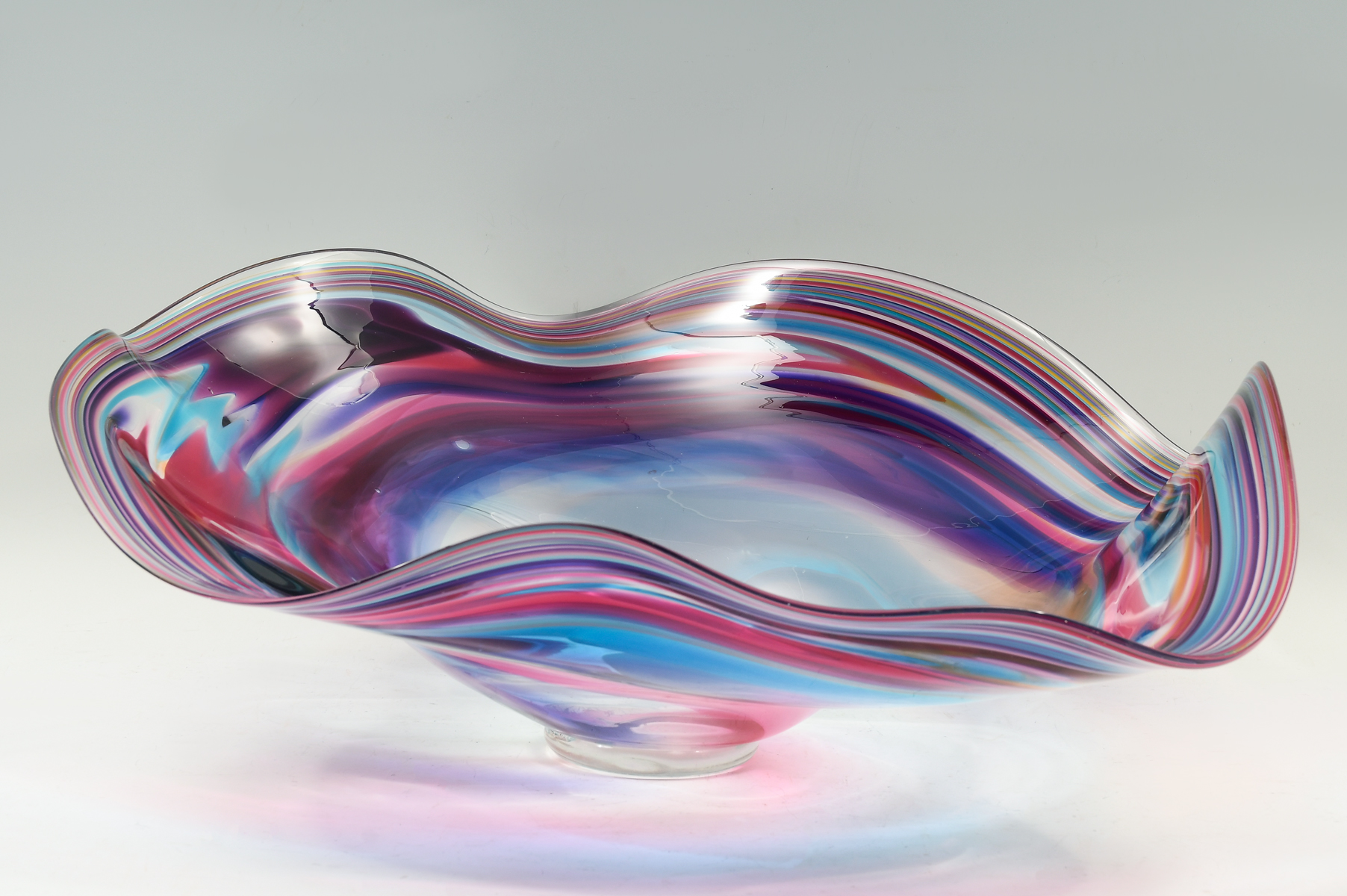LARGE DAVID GOLDHAGEN ART GLASS