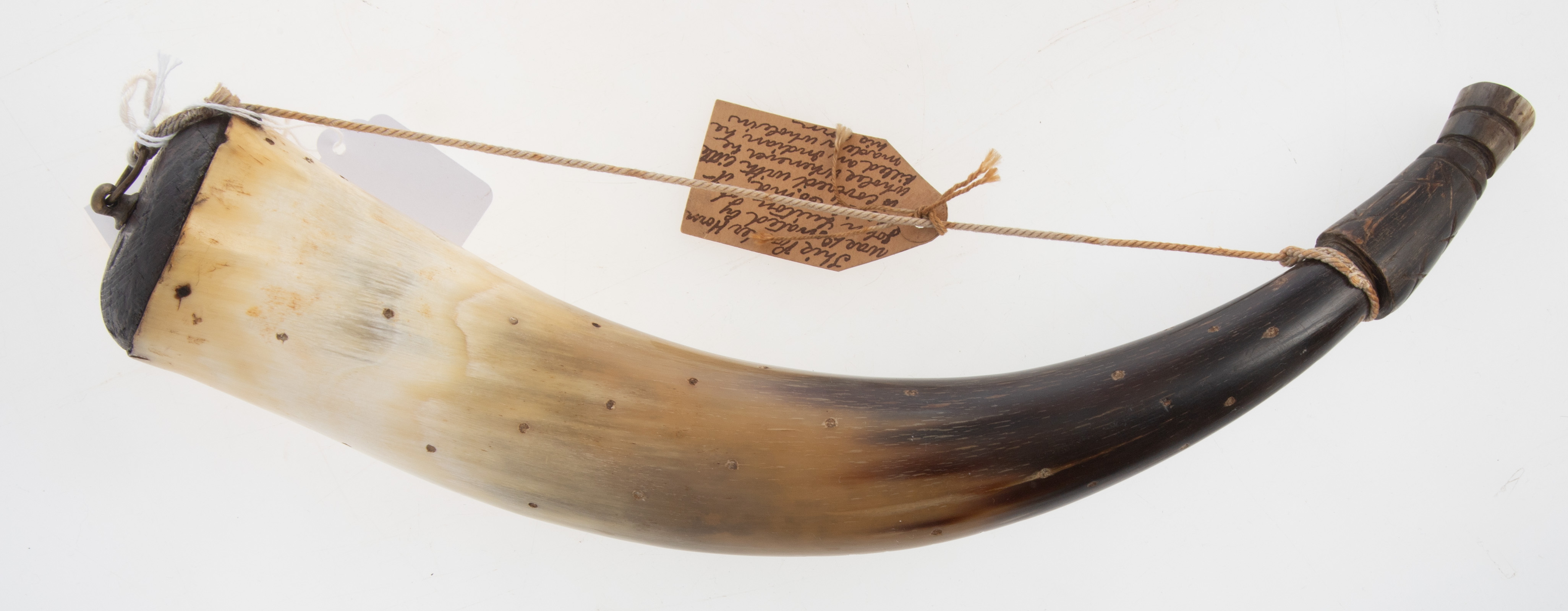 LARGE DECORATED POWDER HORN With