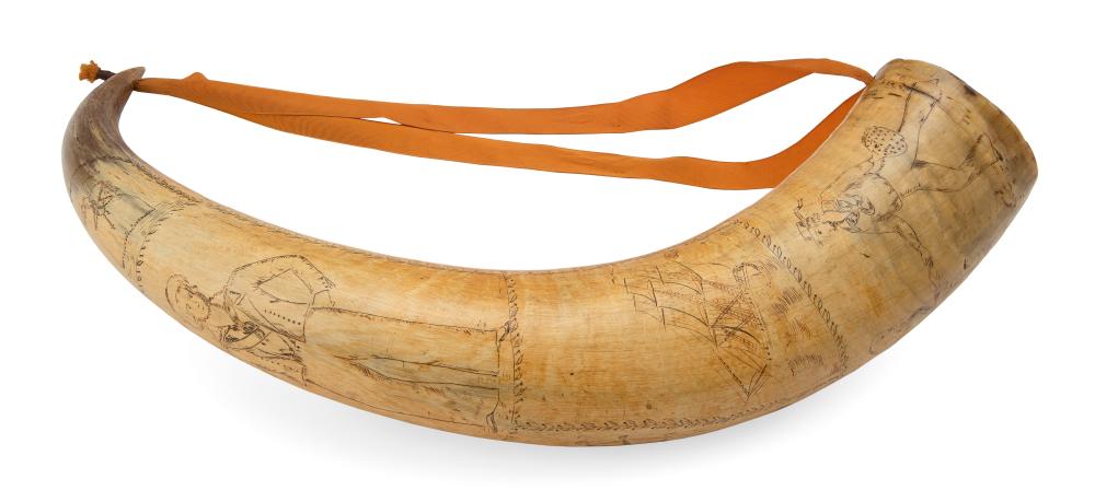 LARGE DECORATED STEER HORN