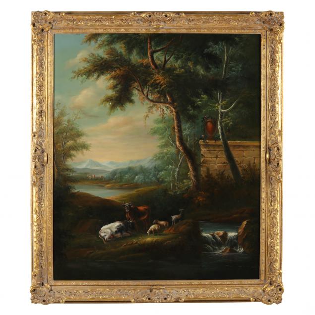 LARGE DECORATIVE PAINTING OF CATTLE