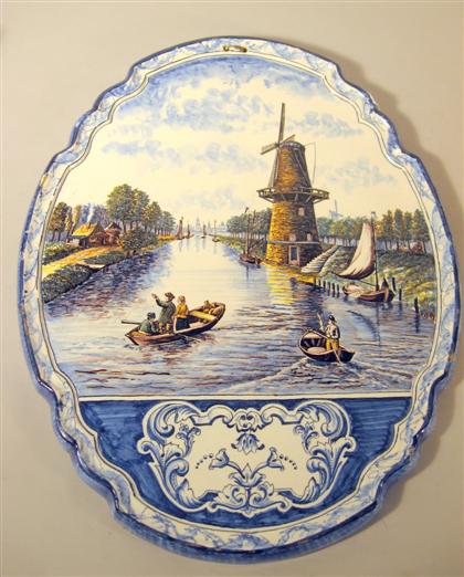 Large Delft painted plaque   