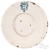 LARGE DELFTWARE CHARGER, 17TH/