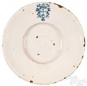 LARGE DELFTWARE CHARGER, 17TH/